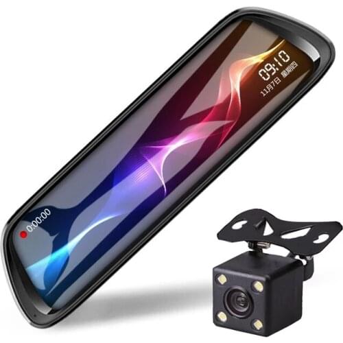 Streaming Dash Cam Driving Recorder 10-Inch Rearview Mirror 1080P Dual Lens Reversing Image Starlight Night Vision Dash Camera