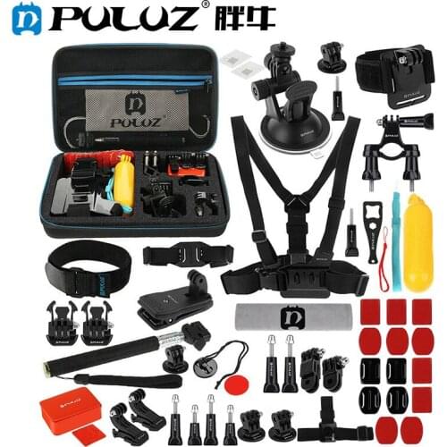 PULUZ 53 In 1 Accessories Total Ultimate Combo Kits with EVA Case for GoPro HERO7 /6 / 5/ 5 Session /4 Session / 4/3 + / 3/2/1