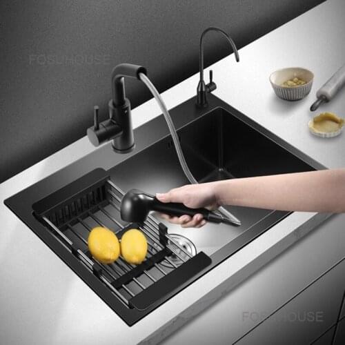 Kitchen Sink Single Sink Kitchen Nano Sink 304 Stainless Steel Black Sink Small Size Basin Stainless Steel Sink