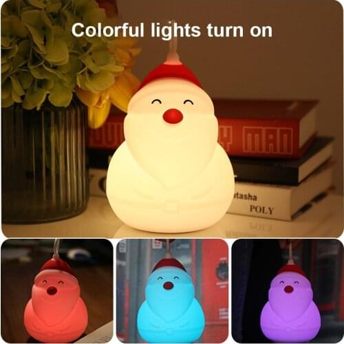 Christmas Luminous Toy Colorful Santa Silicone Night Light Creative Merry Christmas Decorations For Home New Year Xmas Ornament