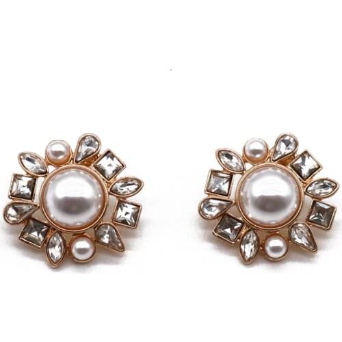 Stud Earrings Imitated Pearls Glass Personality Wedding Party Brincos For Female Jewelry