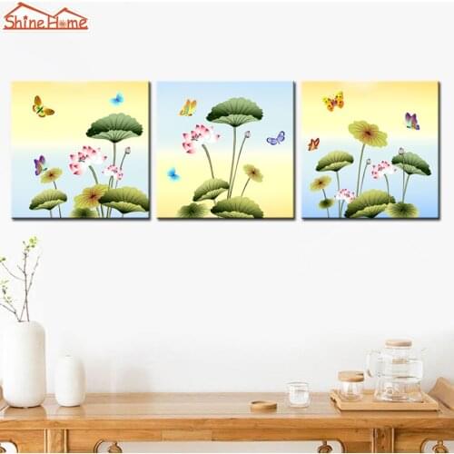 ShineHome-3 Piece Canvas Prints Painting Modular Painting Yoga Spa Salon Nail Body Massage Modern Picture on Wall Home Decor Art