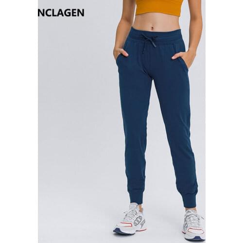 Sport Trousers Women High Waist Loose Casual Yoga Pants Pockets Athletic Active Elastic GYM Sportswear Running Fitness Leggings