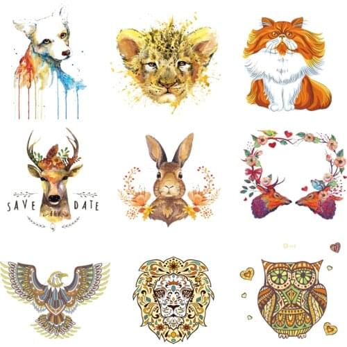 Iron-on Transfers for Clothing Ironing Patches for Clothes Stickers Diy Animals Patch Fusible Transfer Vinyl Adhesive Stripe I