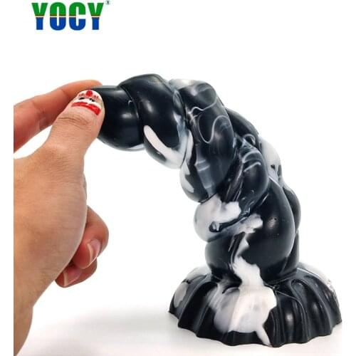 YOCY Huge Anal Masturbator Toy Silicone Thick Anus Expnder Stimulator Cruved Monster Fantasy Dildo Couples Sex Toy With Sucker