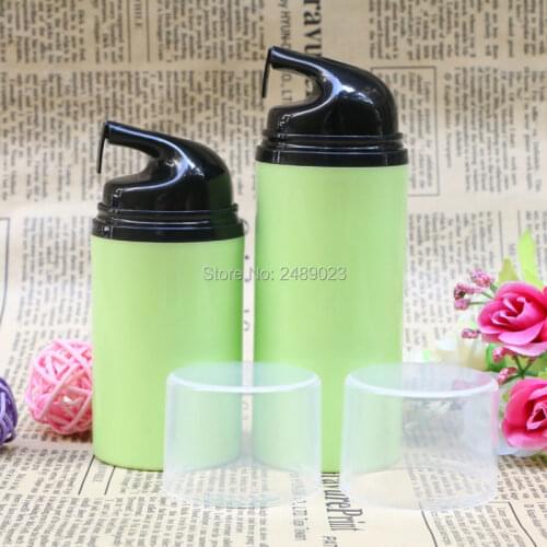 Black Head Green Plastic Airless Bottles Empty Cosmetic Containers Cosmetic Packaging bottle Makeup Tools 10pcs/lot 50ml 80ml