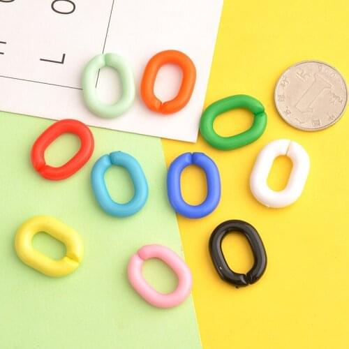 10PCS Creative Acrylic Chain Links DIY Charm Keychain Keyring Accessories for Jewelry Making 24mm