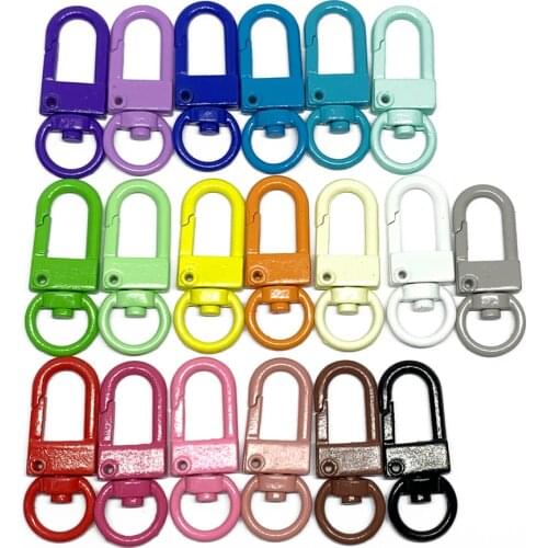 19 Colors 10pc/lot Square Keychains Lobster Clasps Hooks Key Chain Key Rings for DIY Trinkets Pom Pom Keychain Jewelry Findings