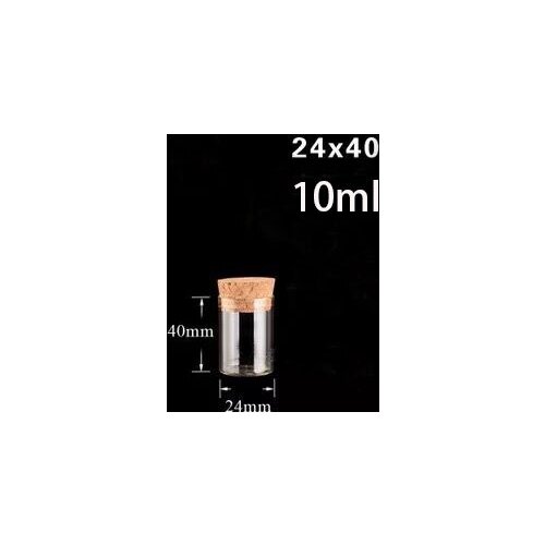 200pcs/lot 24*40mm 10ml Clear Glass Vials Jars Test Tube With Cork Stopper Empty Glass Transparent Clear Bottle Container Decor