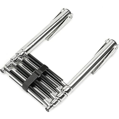 4 Steps Marine Boat Stainless Steel Telescoping Ladder Deck Outboard Swim Platform