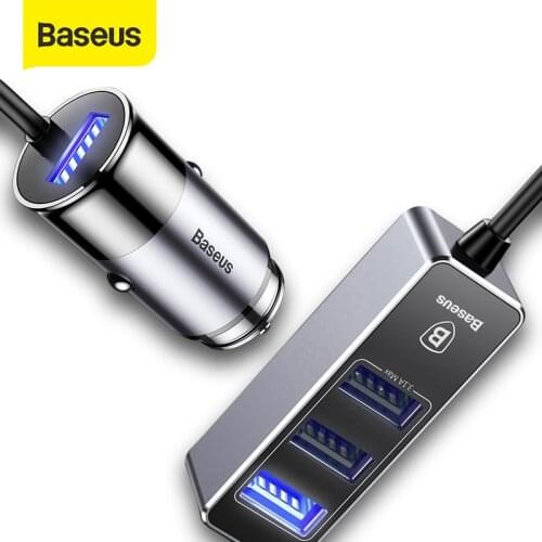 Xiaomi Baseus 4 USB Fast Car Charger For iPhone iPad Tablet Mobile Phone Charger 5V 5.5A Car USB Charger Adapter Car-Charger