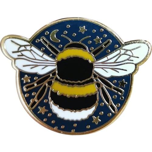 Bumblebee with star and moon brooch artist shiny decor