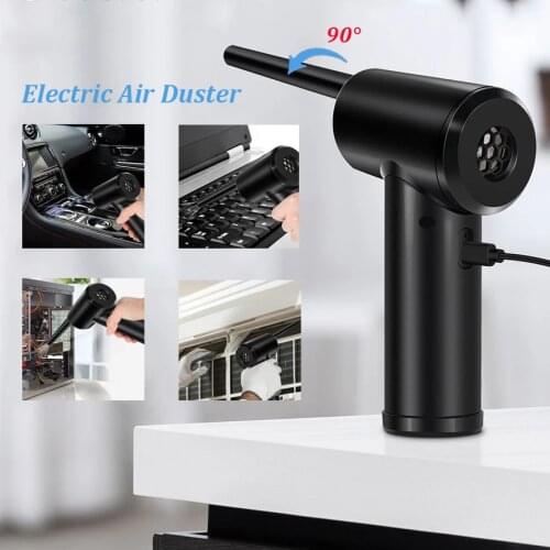 Electric Cordless Compressed Air Duster 2-in-1 Vacuum Pump Canned Air Spray Blower for Computer Keyboard Cleaning Hair Dryer