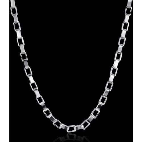 Fashion brand hot 925 Sterling Silver Necklace For Women man fine 5MM box chain 18 inch party Wedding Jewelry lady gift