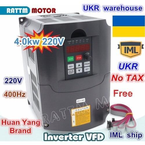 UKR 4KW Variable Frequency Drive VFD Inverter 4HP-18A VSD 220V/AC spindle motor Speed control for CNC Router Milling Machine
