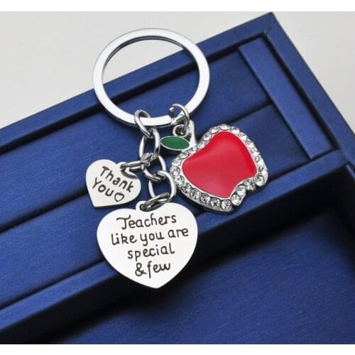 CIBOCIBO Charm Keychain Women/Men Thank Teacher Key Holder Bag Unisex Letter Key Chain Pendant Creative Teacher Day Gift Llavero