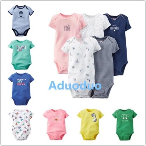 Baby Clothing ! 2018 Newborn Baby Boys Girls Romper Clothes Short Sleeved Infant One- piece bodysuits kid clothes for 6-24m