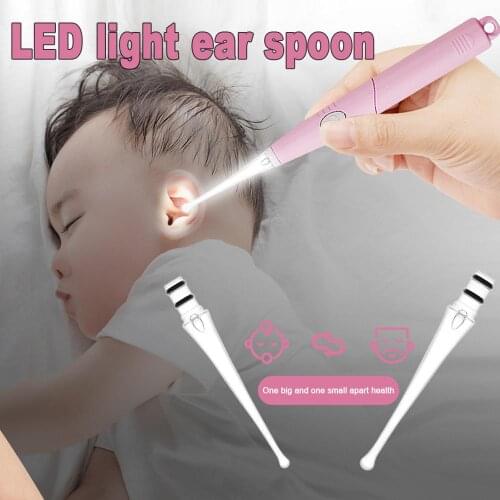 Baby Ear Cleaner Luminous Wax Removal Tool Flashlight Earpick Earwax Remover Curette Light Spoon