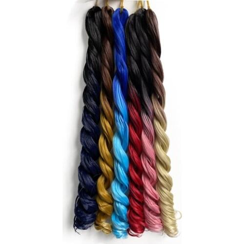 Long Wave 24inch Sea Body Jumbo Crochet Braids Synthetic Hair Extension Style 100g/Pc Pure Ombre Color for Women