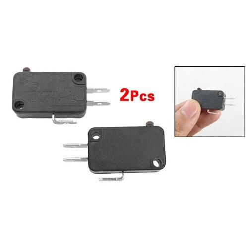 2 Pcs Electric 1NO 1NC Contacts Push Button Micro Switch Black