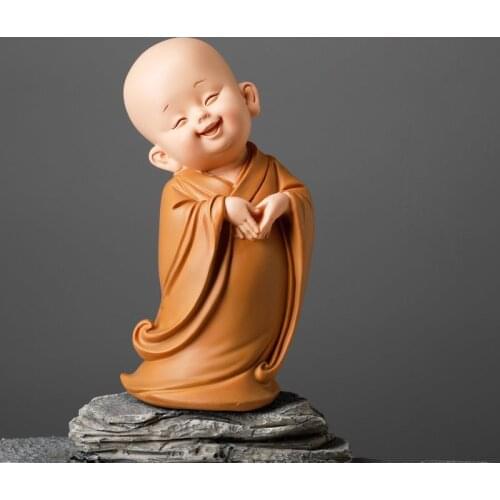 Plaster Silicone Mold Novice Monk Design Cute Little Monk Ornaments Clay Cement Concrete Mold Buddha Mold
