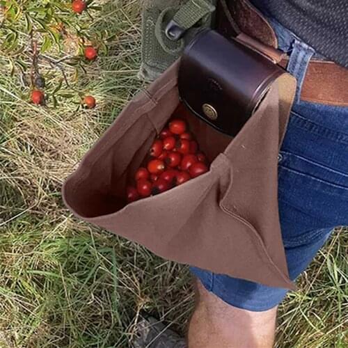 Canvas Drawsting Backpack Solid Organizer Bags For Jungle Fruit Foraging Bag Canvas Storage Bag Zipper Outdoor Sports Bags New