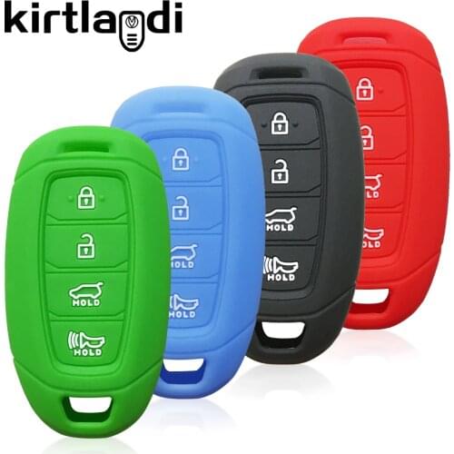 Kirtlandi Silicone Car Key Case Key Cover for Hyundai Santa Fe 2019 I30 Ix35 KONA Encino Solaris Azera Grandeur Ig Accent Holder