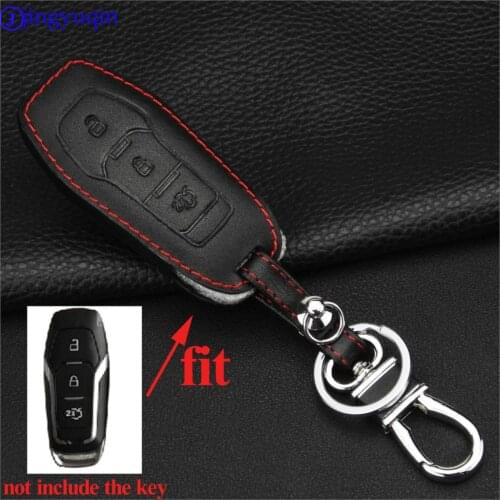 Maizhi 3 Butttons Smart Remote Car Key Leather Case Key Cover for Ford Fiesta Focus 3 4 MK3 MK4 Mondeo Ecosport Kuga Focus ST