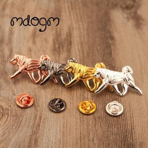Mdogm Alaskan Malamute Dog Animal Brooches And Pins Suit Metal Small Father Collar Badges Gift For Male Men B113