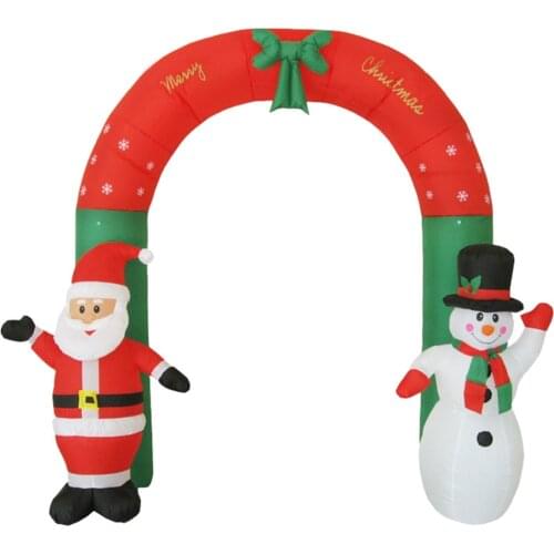 Venue Decoration Props Christmas Arch New Year Shop Safe Kid Toy Outdoor Durable With Santa Claus Polyester Inflatable Snowman