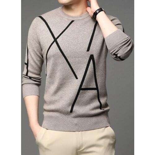 Man Cool Autumn Casual Jumper Mens Clothing 2021 New Fashion Brand Knit High End Designer Winter Wool Pullover Black Sweater