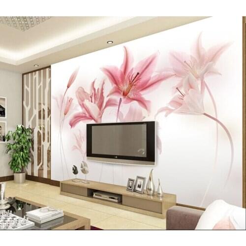 The latest 3D large murals, de parede Papel, modern minimalist Lily wall paper, living room TV bedroom wall bedroom wall paper