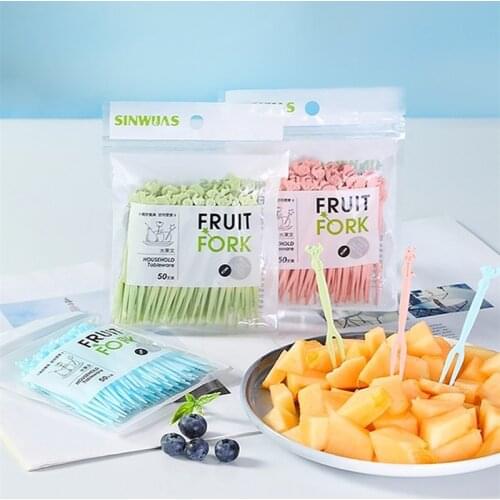 One-time household plastic cute creative dessert fruit fork cake fork