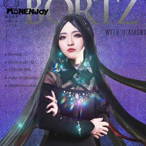 Monenjoy Land of the Lustrous Bort Cosplay Wig Black And Red Long 150cm Cos Hair