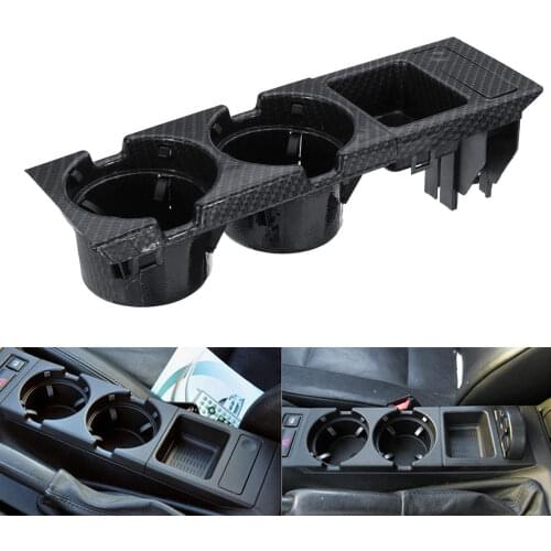 Front Center Console Drink Cup Holder Box Carbon Fiber for BMW 3 Series E46 1999-2006