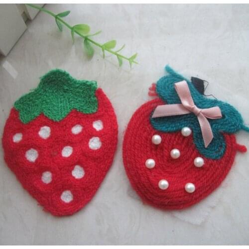 Towel embroidered cotton strawberry fruit embroidered cloth with lace DIY hand garment accessories wholesale