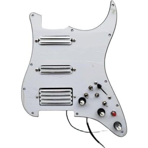 Prewired White SSH Hot Rail Pickup Pickguard SSH Humbucker Pickup 20 Tone Function 1 Set Welding Wiring Harness