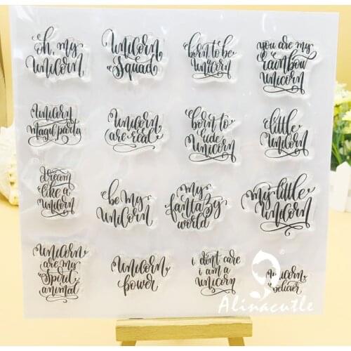 CLEAR STAMPS Oh My Unicorn Scrapbooking Card Album Paper Craft Rubber Roller Transparent Silicon Clear Stamp AlinaCraft