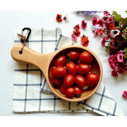 Direct sale of factories Western style whole wood Have a handle Rice/Noodles/Sushi/Food/Sugar/Soup wood bowl
