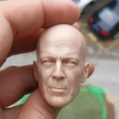Blank 1/6 Scale Live Free Or Die Hard Bruce Willis Head Sculpt Unpainted Fit 12" Figure
