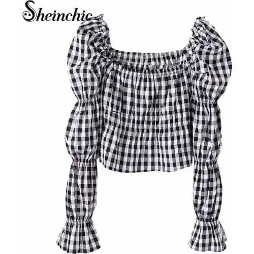 Черные блузки Sheinchic China At AliExpress