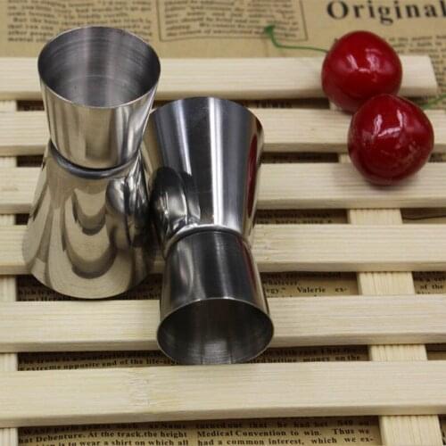 Dual Shot Cocktail Shaker Cup 15/30ml 25/50ml Stainless Steel Drink Spirit Measure 1Pcs Portable Measure Cup Kitchen Gadgets