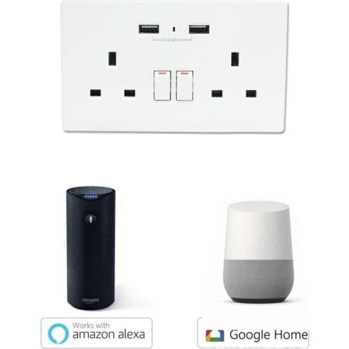 Smart Life (Tuya) WIFI remote control wall socket UK standard compatible with Alexa and Google home for Smart home