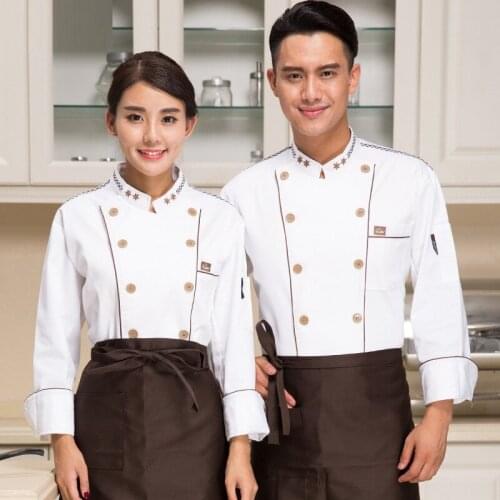 Fashionable Unisex Chefs Uniform,Breathable Fabrics,Chef Jackets,Chefs Kitchen Long Sleeve Work Wear B-5929