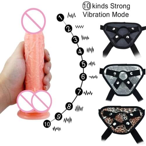 2020 Wireless Dildo Anal Vibrator Panties For Lesbian Feamale Vibration Wearable Penis Panties For Women Gay Sex Tools Shop 18