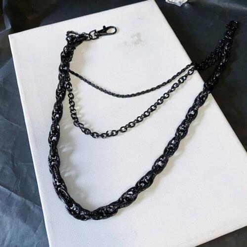 1PC Punk Metal Pant Chain Multilayer Vintage Creative Trousers Chain Belt Black Loop Chain Key Chain Jewelry Accessories