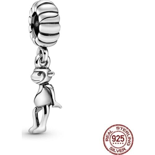 100% Real 925 Sterling Silver Zodiac-Monkey Fit Original 3mm Bracelet&Bangle Making Fashion DIY Jewelry For Women