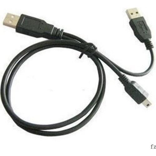 100pcs USB 2.0 A Male to Mini USB B 5 pin+USB 2.0 A Male Adapter Cables Data Power Y Splitter Cable