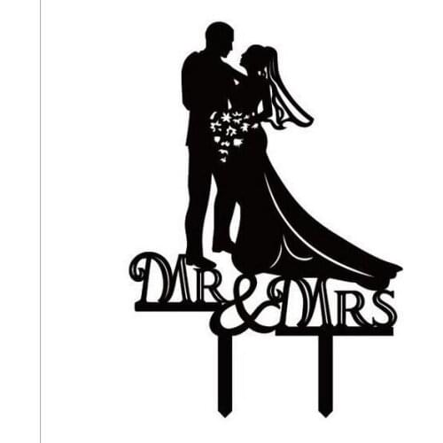 100pcs/lot, Creative Mr. & Mrs wedding cake inserted card Wedding Cake Topper Party Cake Decorations