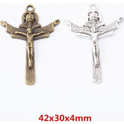 15 pieces of retro metal zinc alloy cross pendant for DIY handmade jewelry necklace making 7192